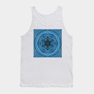 elegant shades of turquoise blue floral fantasy in square format Tank Top